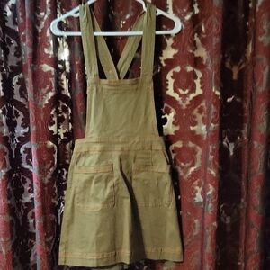 Olive Green Overall Dress